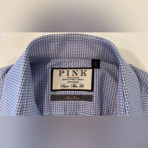 Thomas Pink double button rounded barrel cuff Super Slim button up dress shirt